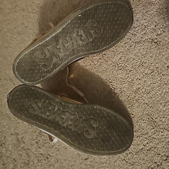 Skechers girls rose gold metallic light up gym shoes sneakers size 4.5 - Picture 2 of 4